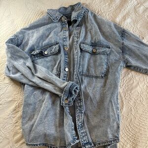Casual Denim Button-Up Shirt